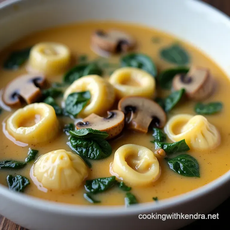 The Ultimate Comfort Bowl Creamy Chicken Spinach and Mushroom Tortellini Soup