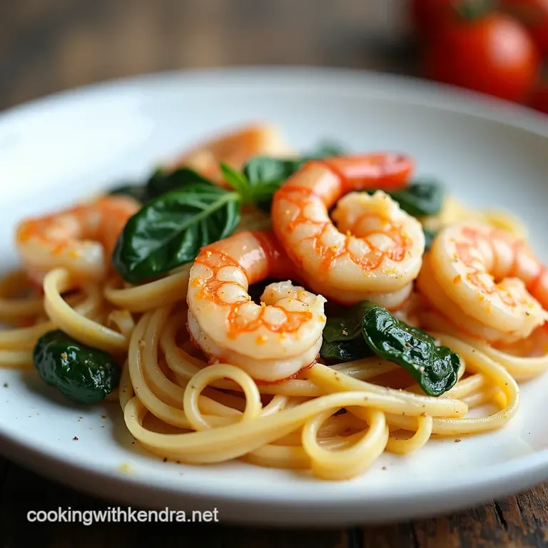 Creamy Tuscan Shrimp Linguine with Spinach SunDried Tomatoes