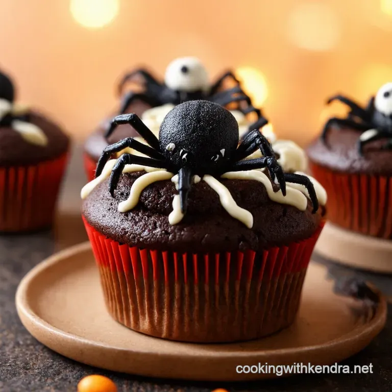 Creepy Cobweb Vanilla Cupcakes with Sugar Spiders presentation