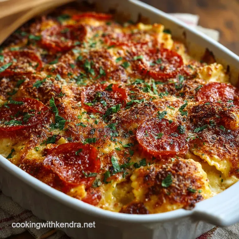 The Italian Job Crispy Baked Ravioli Casserole with Hearty Rustic Meat Sauce