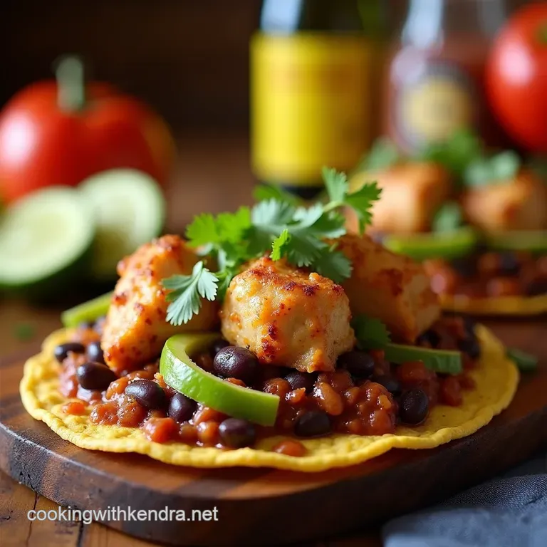 The Dont Be Shy Chicken Black Bean Loaded Tostadas presentation