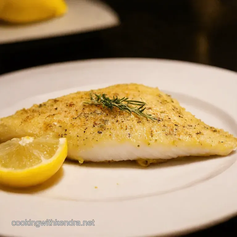 Crispy Lemon & Herb Pan-Fried Flounder presentation