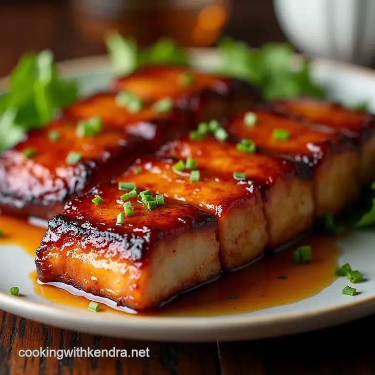 Crispy Maple Soy Pork Belly with Sticky Ginger Glaze presentation