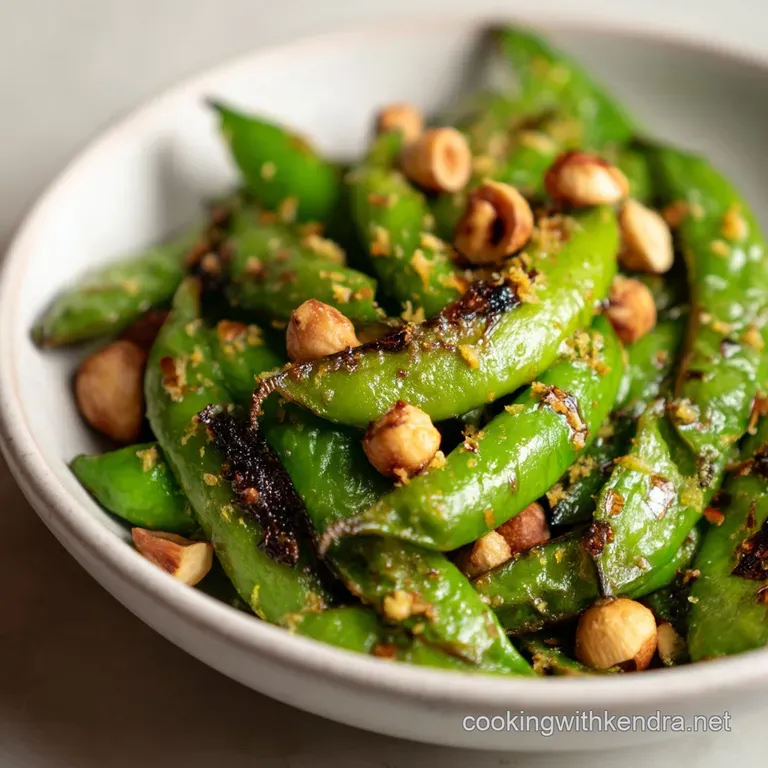 Snap Peas: Blistered with Brown Butter Hazelnuts presentation