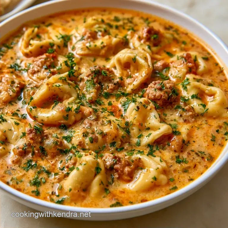 Crockpot Creamy Tortellini Soup with Italian Sausage