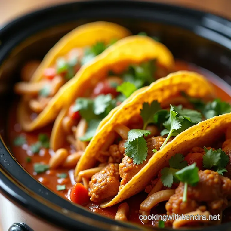 Crockpot Fiesta Chicken Tacos Set It and Forget It Deliciousness presentation
