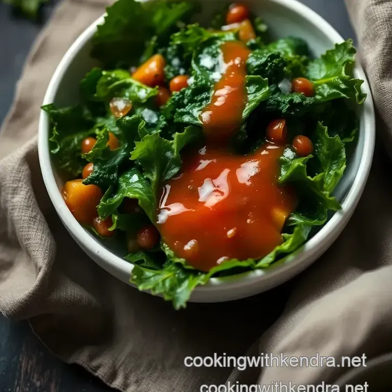 Crunchy Leafy Green Salad Chips with Refreshing Juice Drizzle presentation