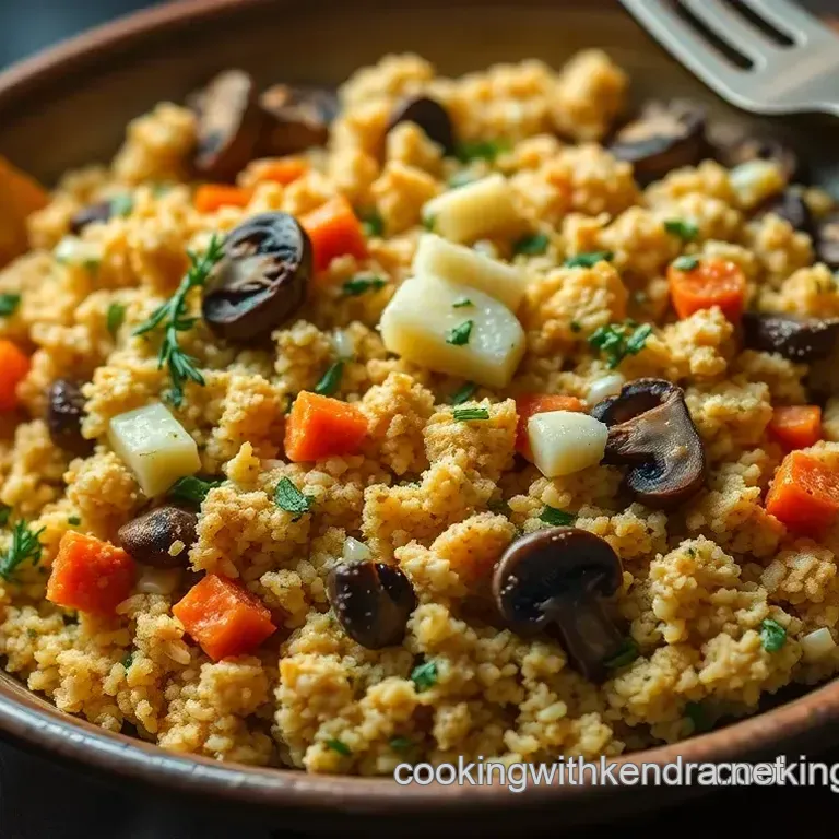 Crunchy Matzah Farfel with Savory Herbs and Vegetables