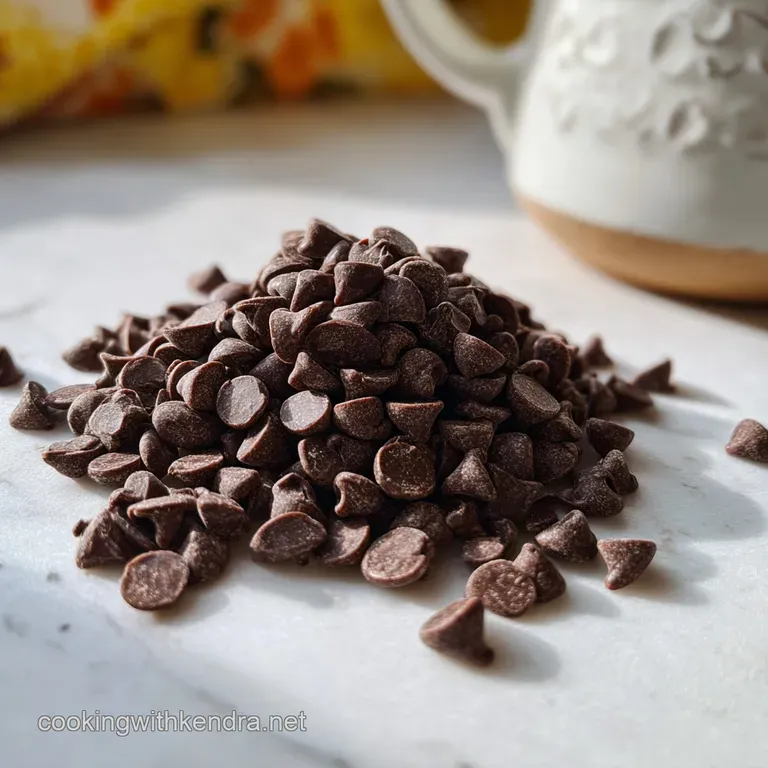 Stack of three dairy-free chocolate chip cookies on a white plate. Crumbly edges and visible melted chocolate chips.