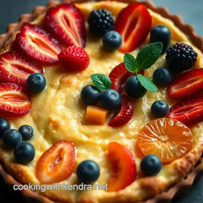 Decadent Frangipane Tart with Seasonal Fruits presentation