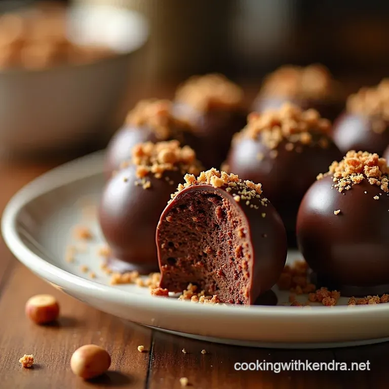 Decadent Hazelnut Crunch Chocolate Truffles presentation