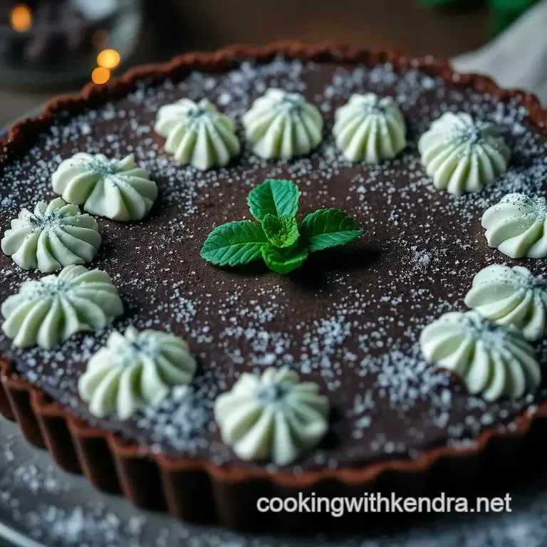 Decadent Rumple Minze Chocolate Mint Tart presentation