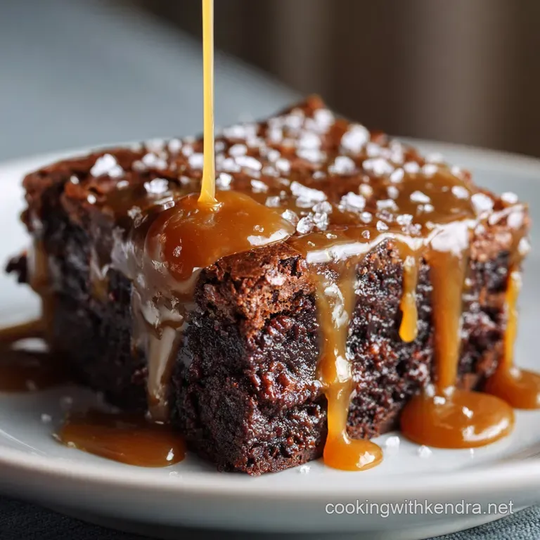 The Decadent Salted Caramel Brownie Bake a Sticky Toffee Twist presentation