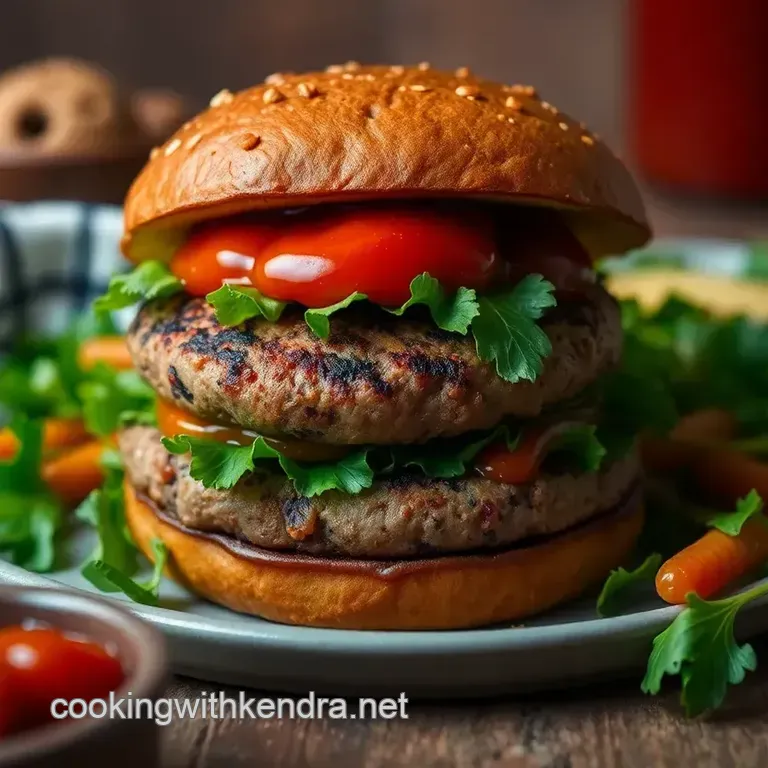 Zesty Veggie Burgers with Fiery Spicy Ketchup presentation