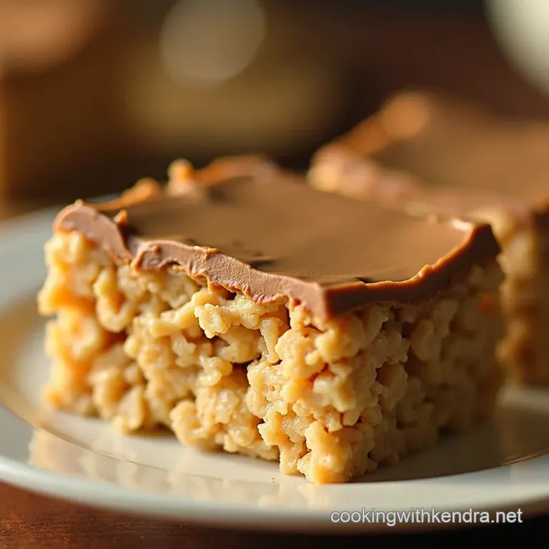 Grownup Groove Double Peanut Butter Krispie Squares presentation