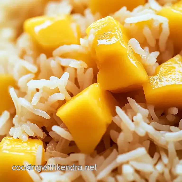 Dreamy Thai Mango Sticky Rice with Coconut Cream presentation