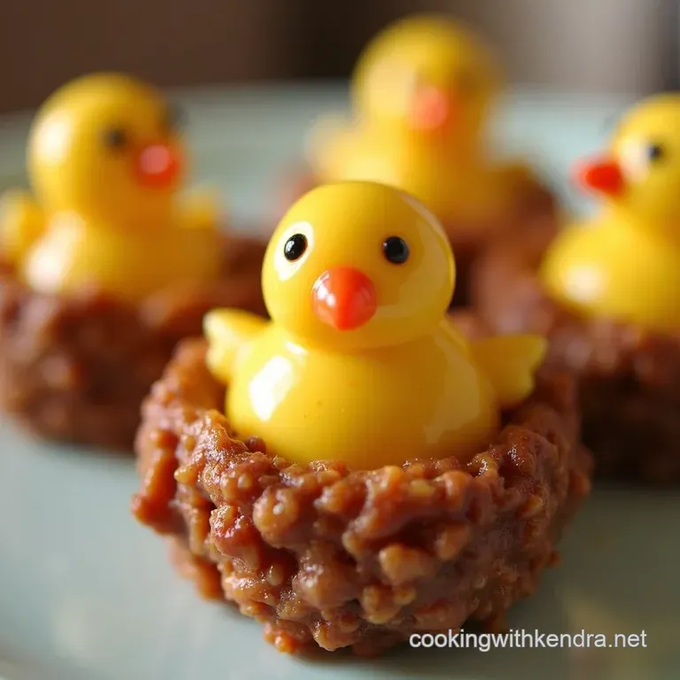 Easter Chick Nests Nobake Chocolate Coconut Treats presentation