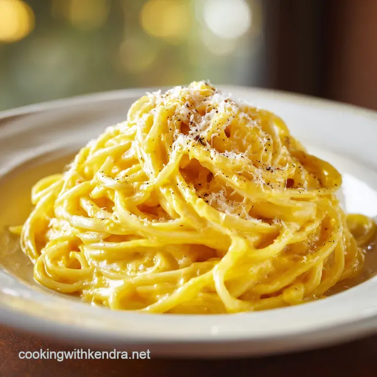 Elegant plate of cheesy pasta, steaming gently, with a glistening sauce and garnished with vibrant green parsley.
