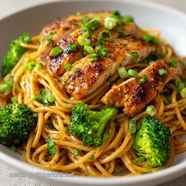 Twirled noodles in a white porcelain bowl topped with sliced scallions and red chili flakes for a pop of color.