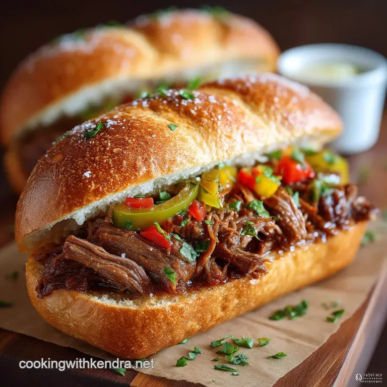 Authentic Crock Pot Italian Beef Sandwiches Chicago Style presentation