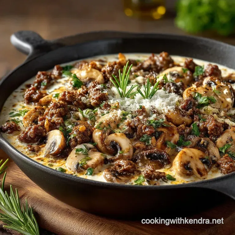 The Speedy Skillet Stroganoff Rich Ground Beef in a Creamy Mushroom Sauce presentation