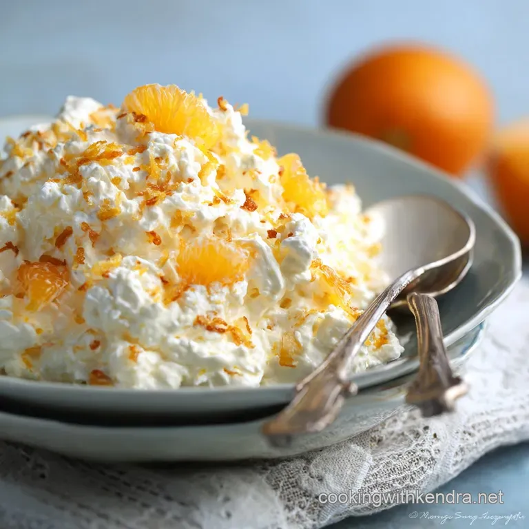 Orange Fluff Salad: the Sunshine Cloud Effortless 10-Minute Dessert presentation