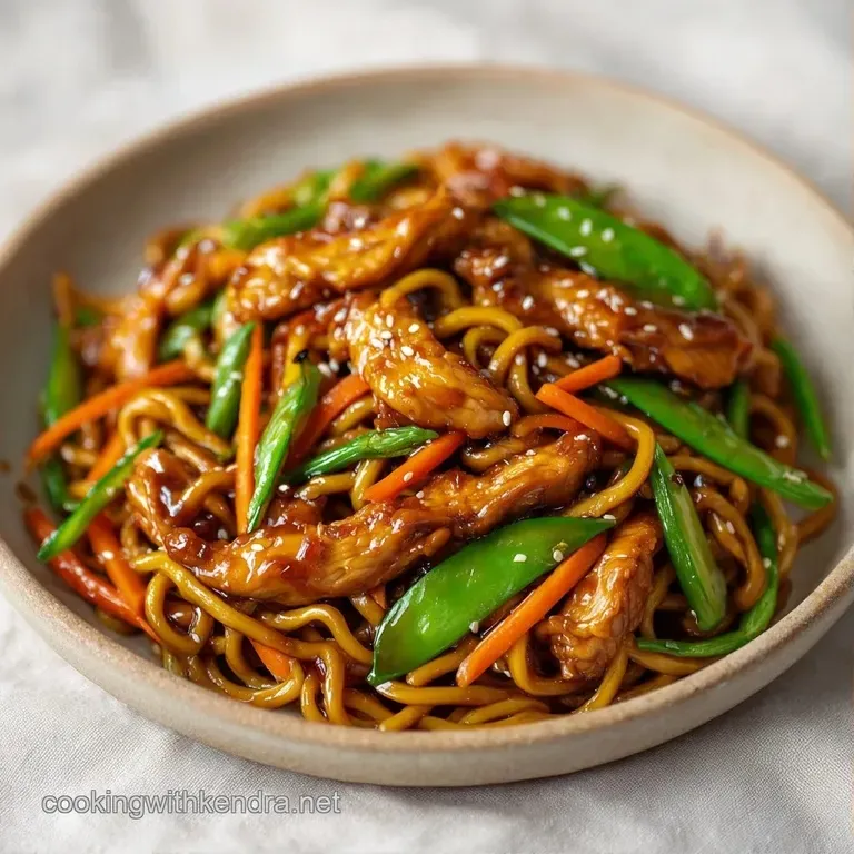 Tender noodles tossed with crisp orange carrots and green peas, elegantly plated in a minimalist white ceramic bowl.