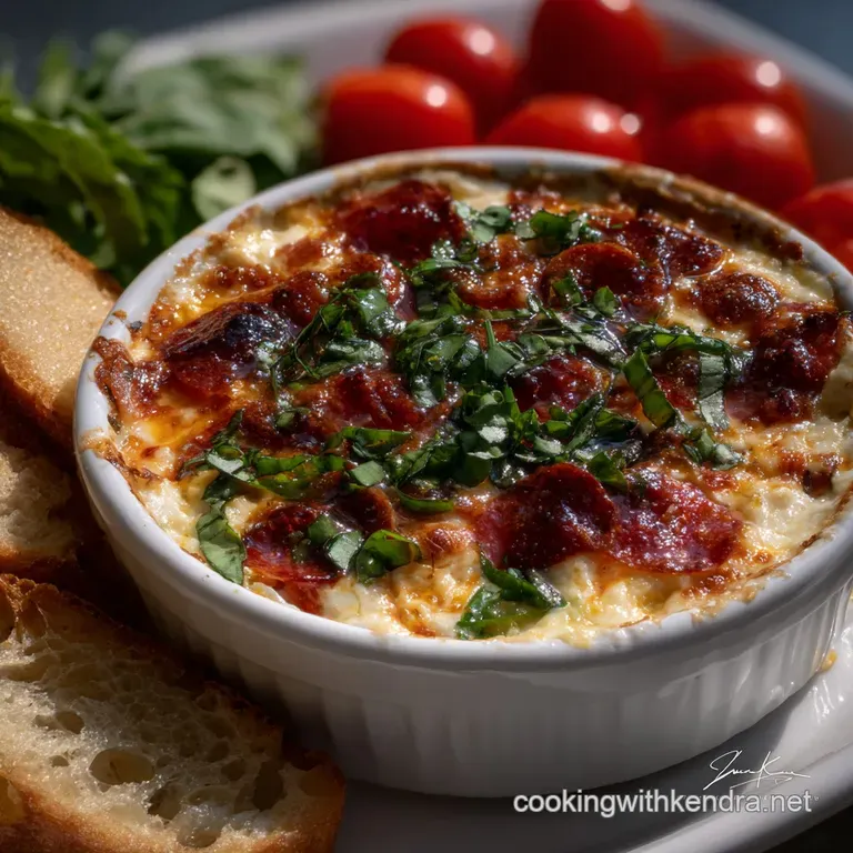 Elegant plate showcasing a single appetizer: a flaky pastry filled with a savory filling, drizzled with a rich, glossy sauce.