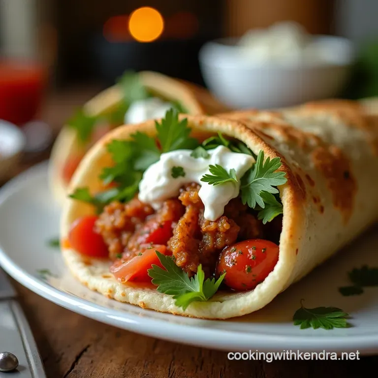 Easy Peasy Homemade Gyro a Greek Night in presentation