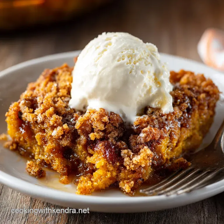 The Great British Pumpkin Crumble Bake Pumpkin Pie Dump Cake presentation