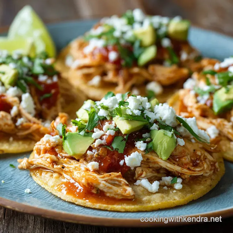 Slow Cooker Chicken Tostadas the Ultimate Easy Weeknight Shredded Chicken presentation
