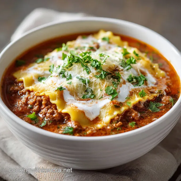 Lasagna Soup Proper Comfort with Ricotta Swirl Minimal Kitchen Faff