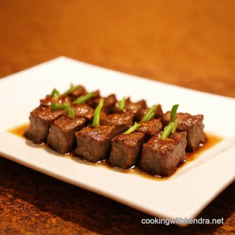 Enoki Beef Rolls with Teriyaki Glaze presentation