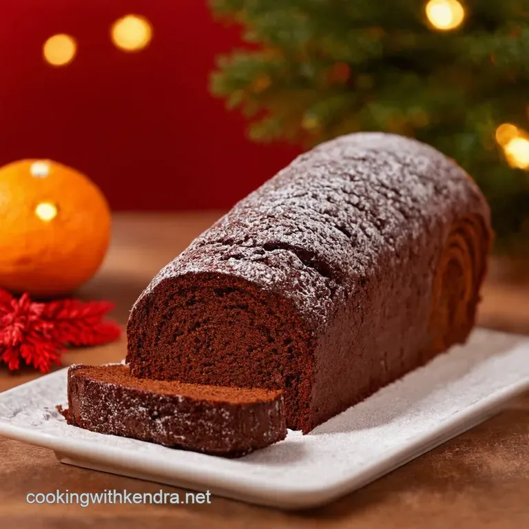 Festive Chocolate Orange Yule Log presentation