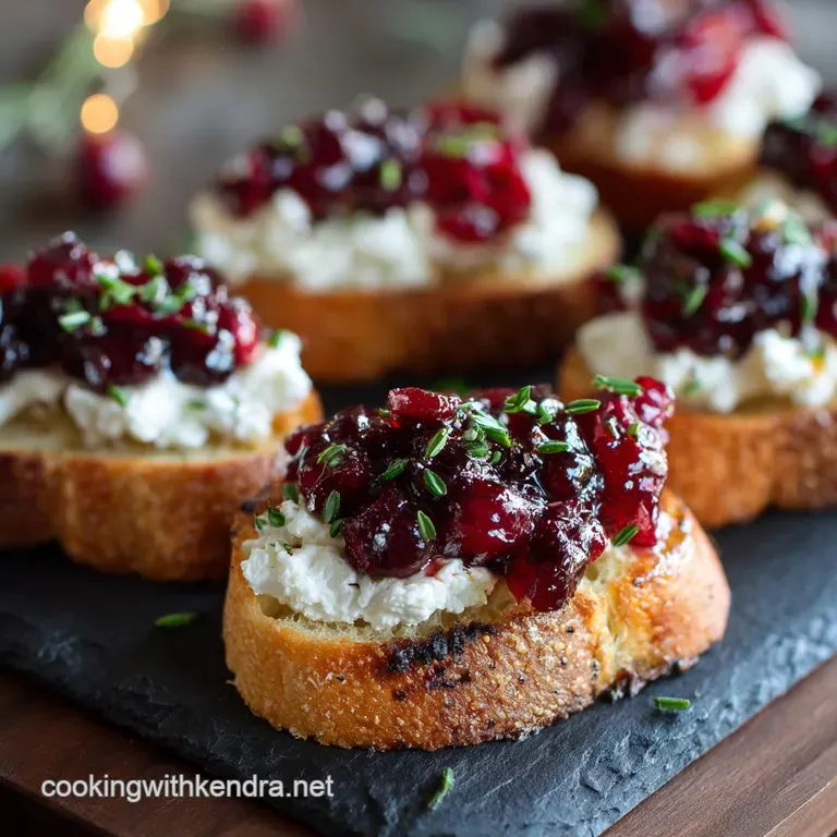 Cranberry Crostini with Cloud-Whipped Goat Cheese and Orange Compote presentation
