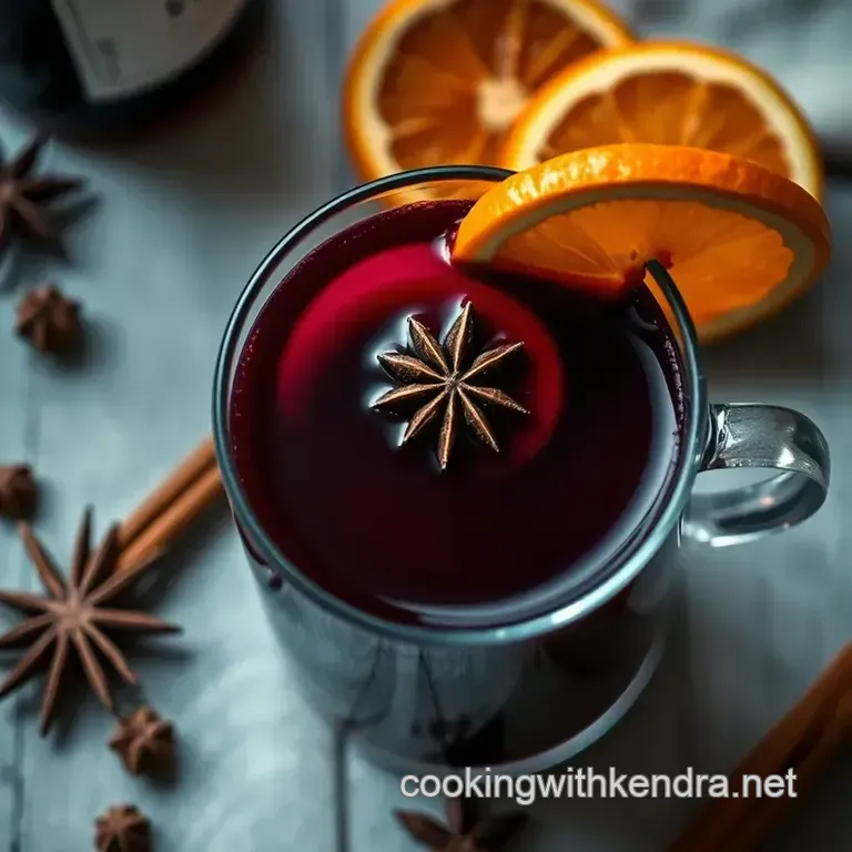 Festive Spiced Mulled Wine presentation