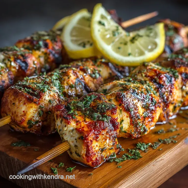Fiery Fiesta Smoky Paprika and Zesty Lemon Grilled Chicken Skewers presentation