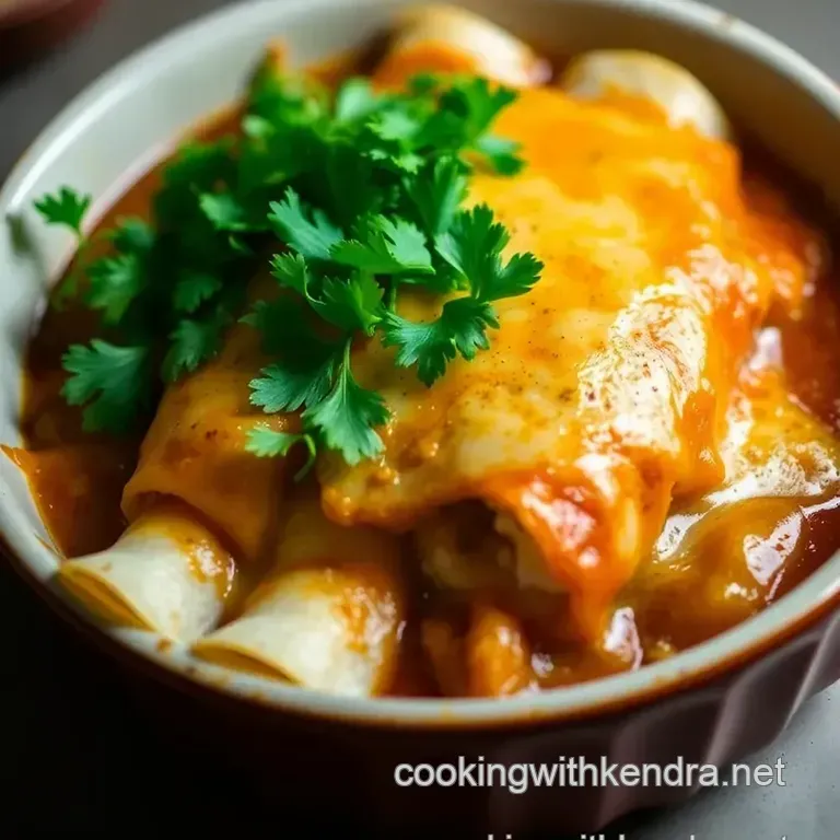 Fire-Roasted Chile Ancho Enchiladas with Chicken presentation