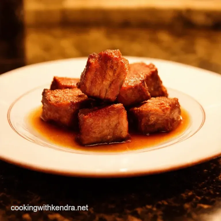 Fivespice Glazed Pork Belly Bites presentation