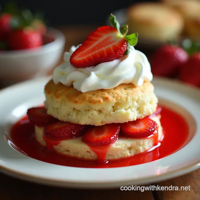 The Ultimate Summer Strawberry Shortcake Fluffy Biscuits Fresh Cream presentation