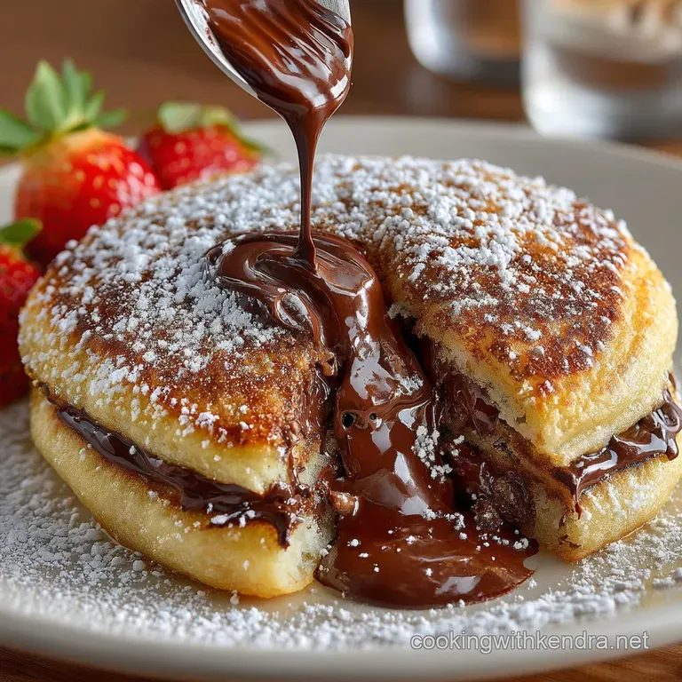 The Ultimate Nutella Bombs Fluffy Stuffed Pancakes presentation