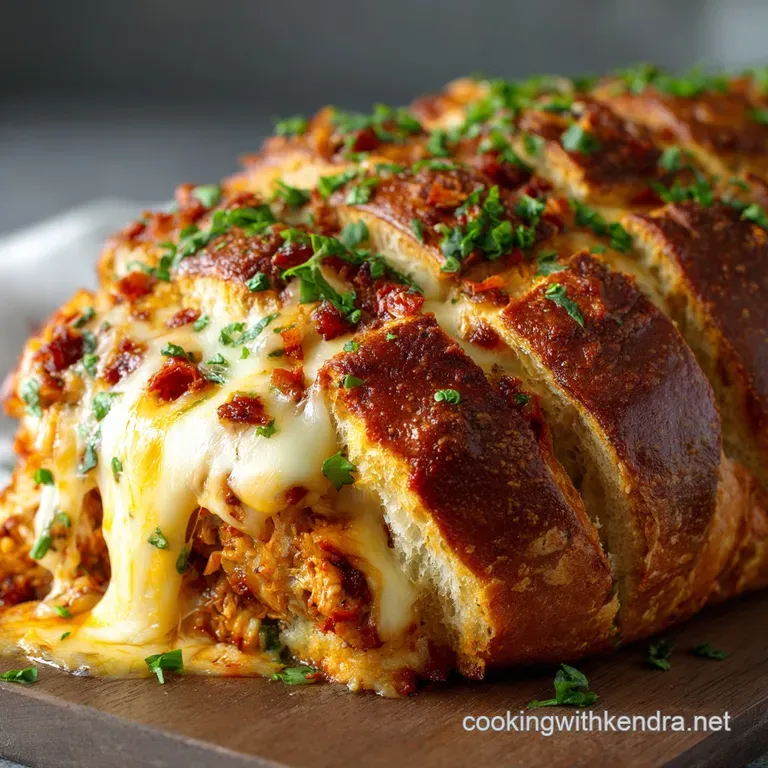 Football Party Foods: the Great Chicken Chorizo Cheese Pull-Apart Cob Loaf presentation