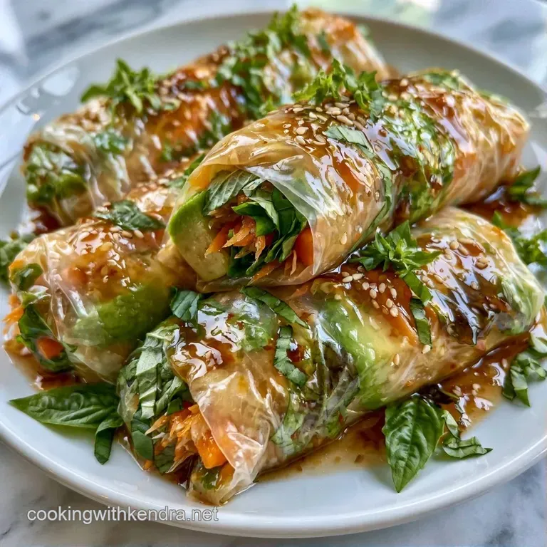Sliced rolls artfully arranged on a dark slate board with a small bowl of creamy peanut sauce and fresh lime wedges.