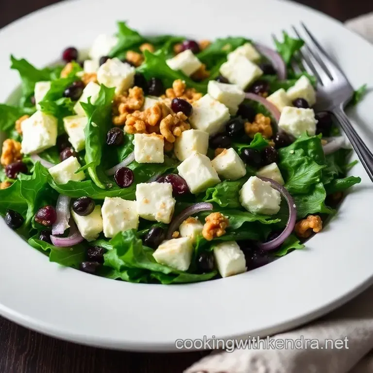 Fresh Crottin de Chèvre Salad with Honey and Walnuts presentation