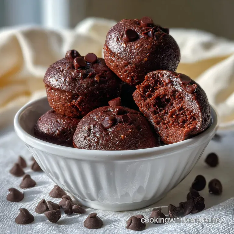 Fudgy Protein Brownie Bites Made with Yogurt: No Flour presentation