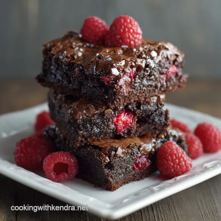 Raspberry Truffle Brownies: Deep-Dish Fudgy Brownie Bar Recipe presentation