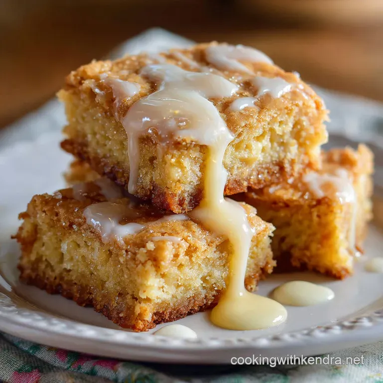 The Ultimate Fudgy White Chocolate Blondies with Maple Butter Sauce presentation