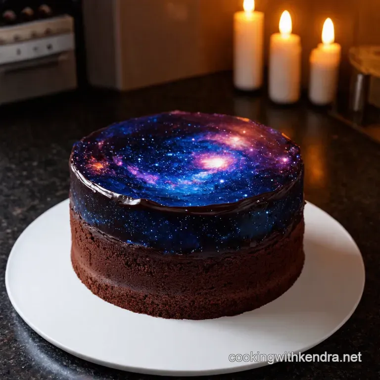 Galactic Ganache Galaxy Cake a Birthday Star presentation