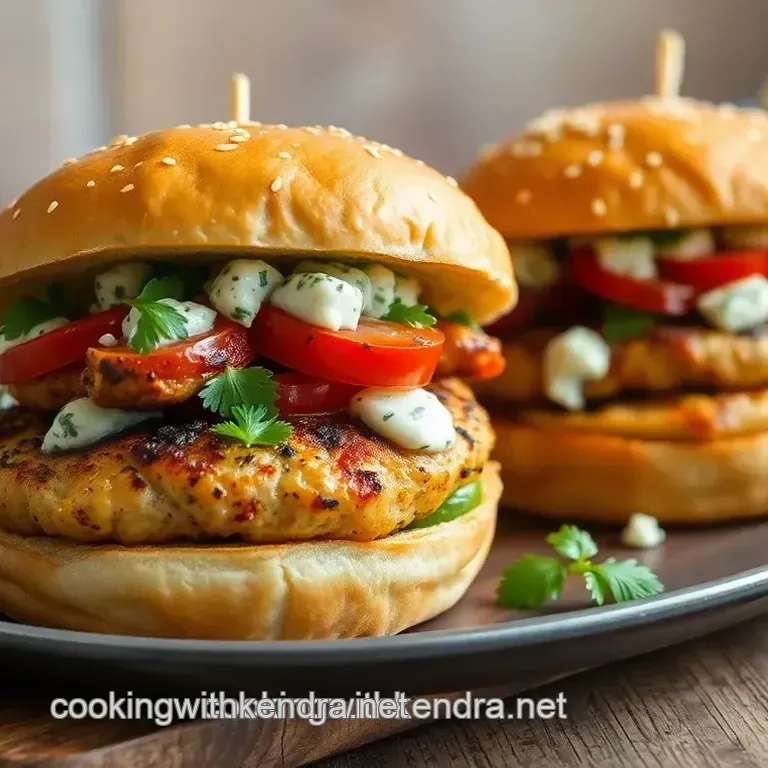 Grilled Chicken Burgers with Gorgonzola Salsa