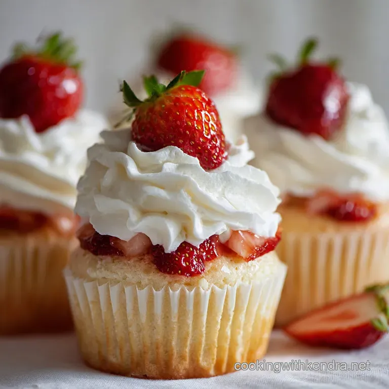 Strawberry Shortcake Cupcakes Gbbo Worthy Summer Dessert presentation